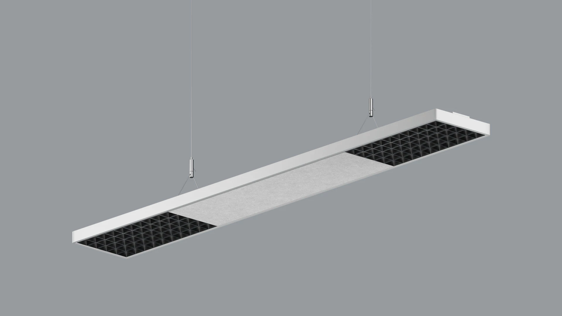 TUSET L-DOWN LED 5000 LOUVER BLACK / SOUND ABSORBENT GREY E